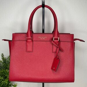 NWT Kate Spade Cameron Medium Satchel‎ Red Saffiano Leather Crossbody Handbag